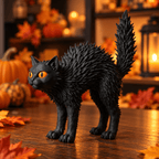 Frightened Black Cat