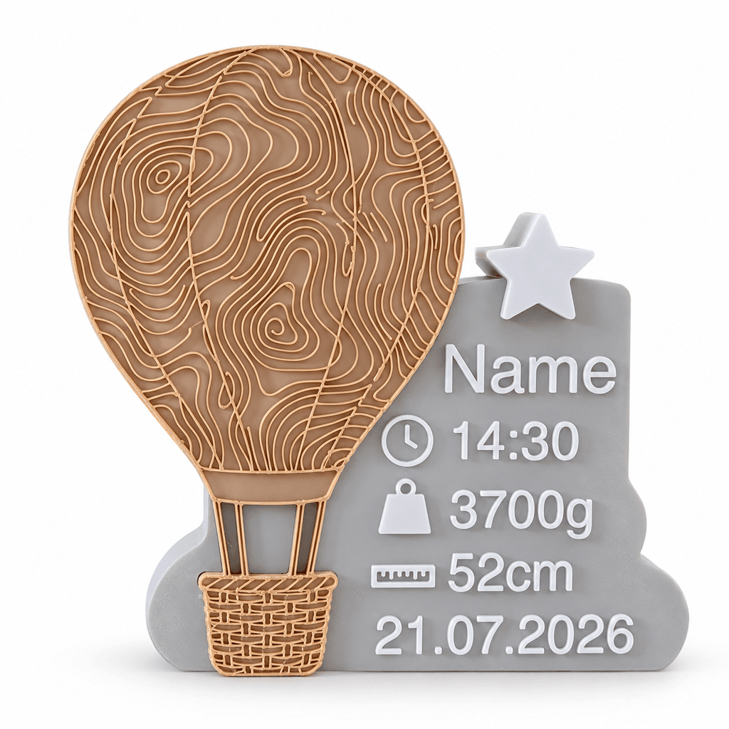 Personalized Hot Air Balloon Baby Birth Plaque