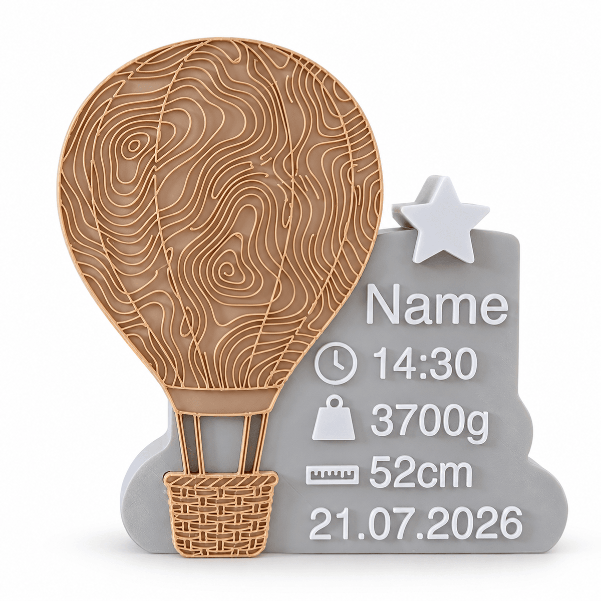 Personalized Hot Air Balloon Baby Birth Plaque