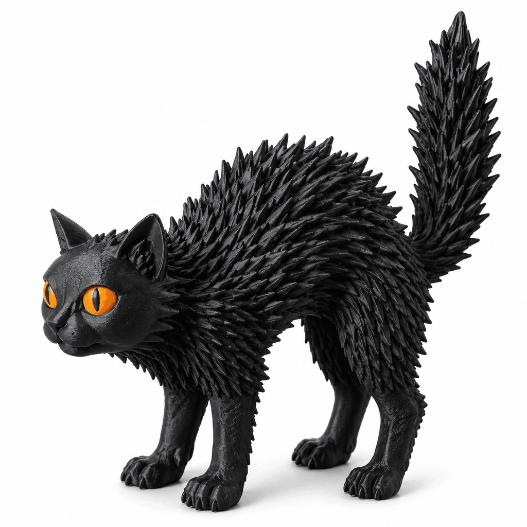 Frightened Black Cat