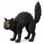 Frightened Black Cat