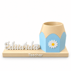 Personalized Name Pencil Holder with Daisy Flower Design