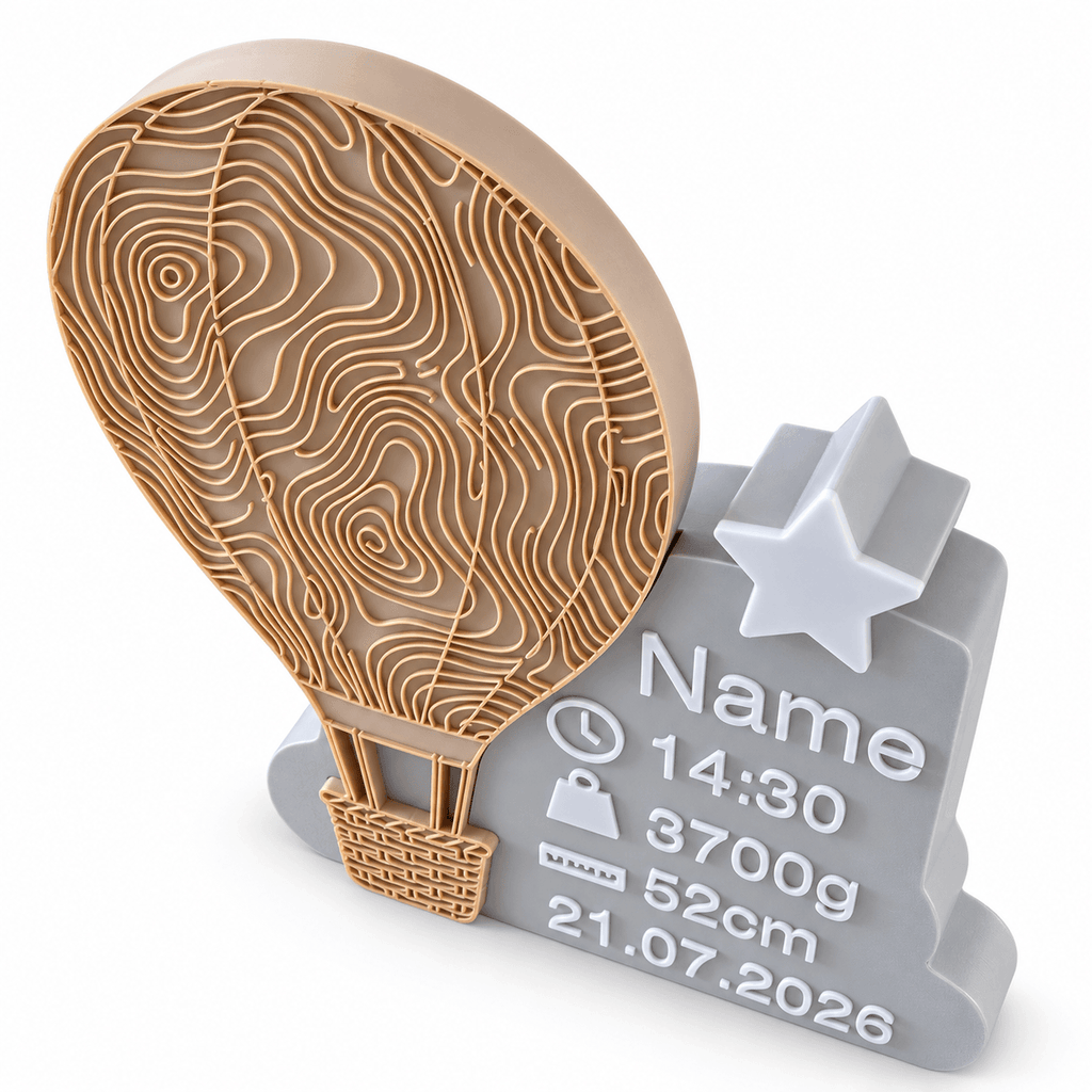 Personalized Hot Air Balloon Baby Birth Plaque