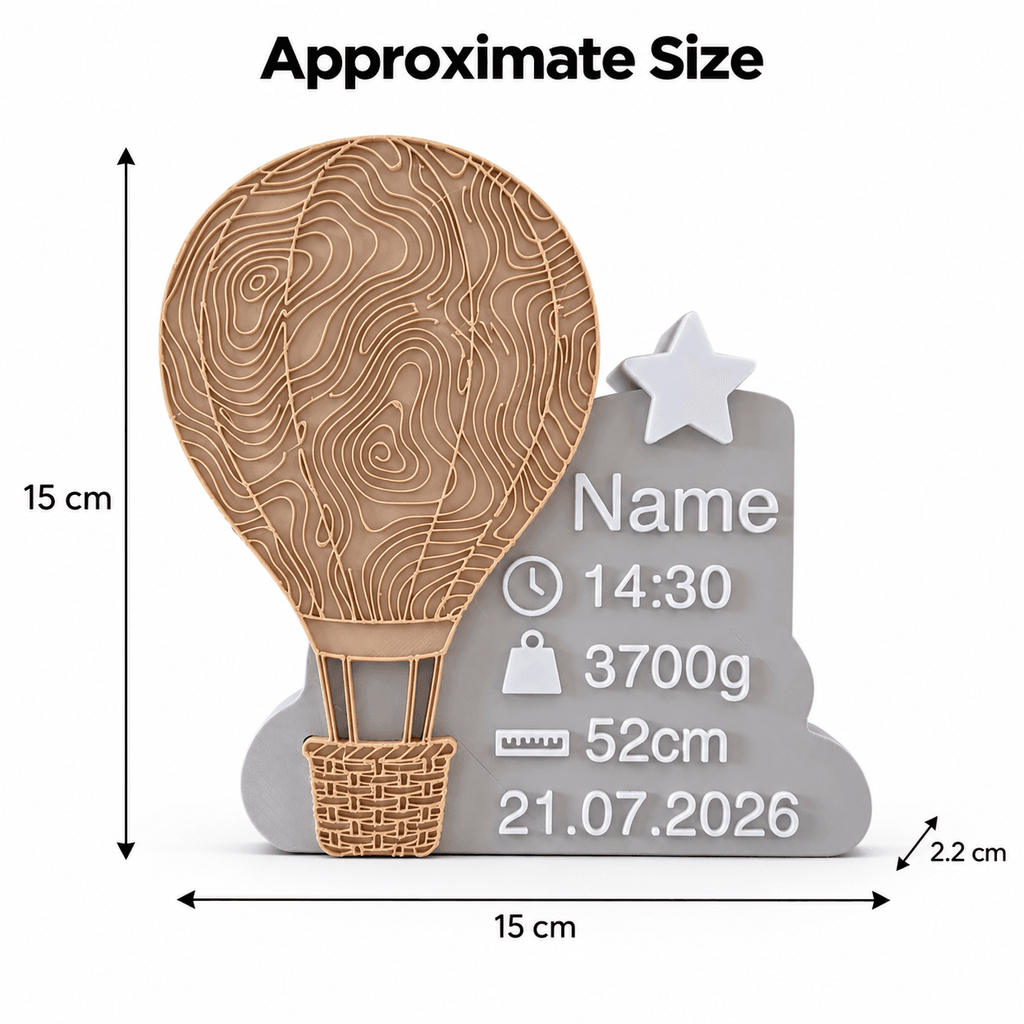 Personalized Hot Air Balloon Baby Birth Plaque