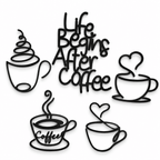 Life Begins After Coffee Wall Art | Set of 5